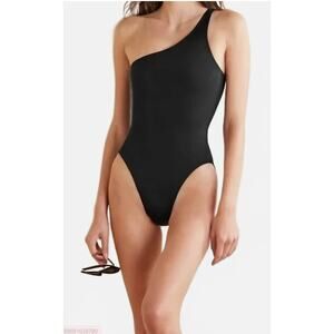 Norma Kamali One-Shoulder Mio Swimsuit – Black – Size XS – Retail $207